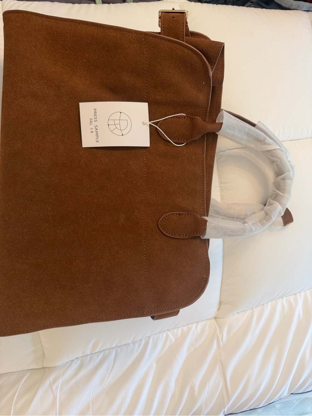 The Row Brown Suede Shoulder Bag - Picture 2 of 10